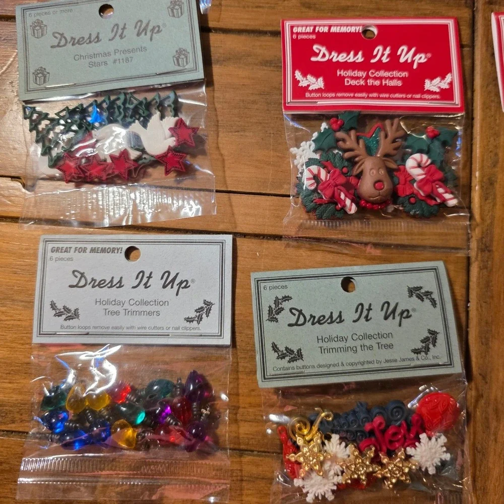 Dress It Up Christmas Buttons Holiday Collection Multicolor Novelty Lot